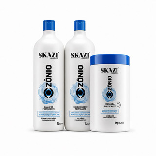 Kit Shampoo Condicionador E Máscara Skazi Ozônio E Esferas De Jojoba Revitalizante 1 Litro