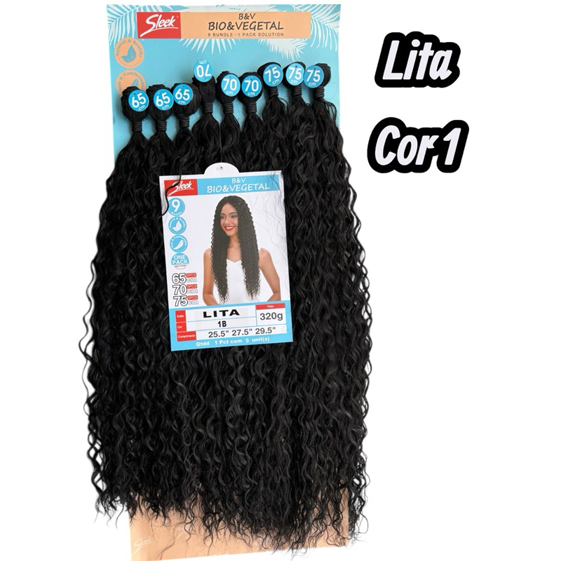 Cabelo Cacheado Bio Vegetal Rebecca Sleek - Lita - Na tela 75cm e 320g