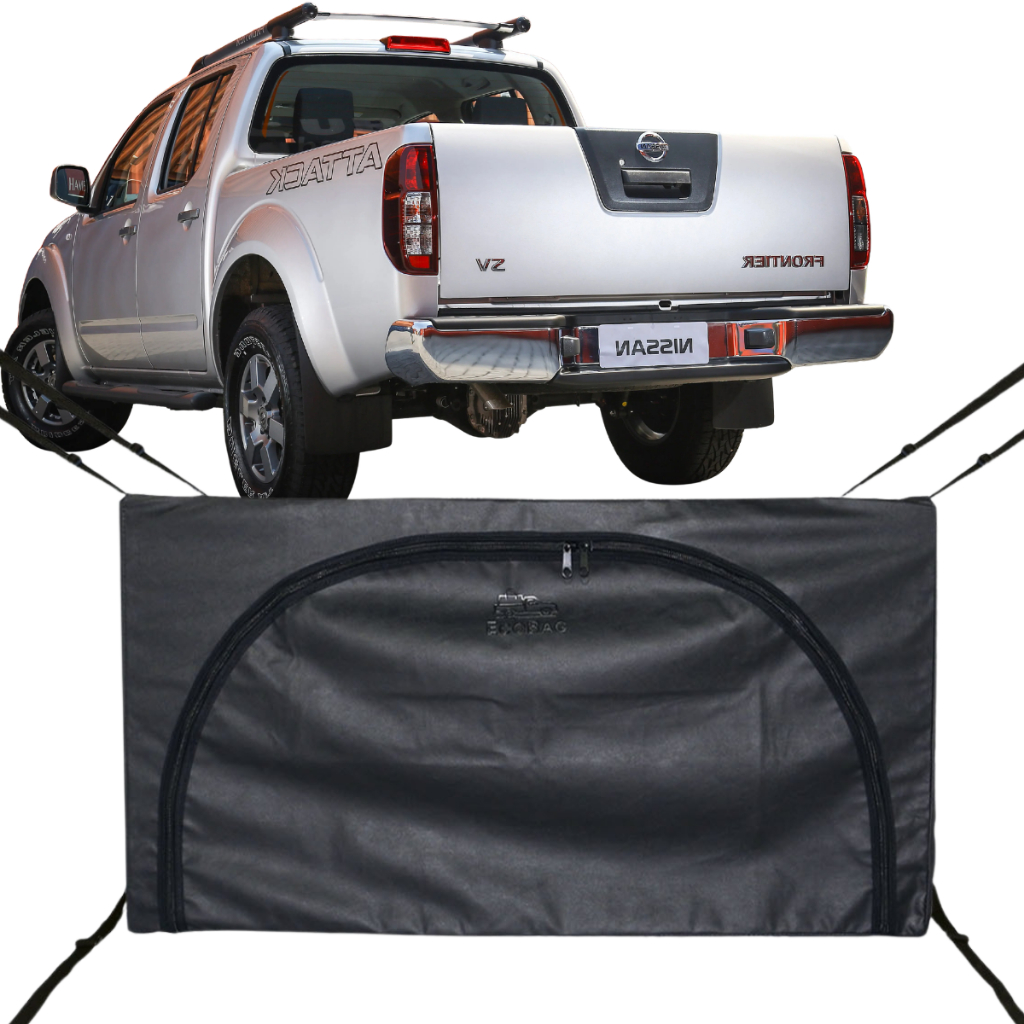 Bolsa Para Carroceria Flash Cover Ecobag Nissan Frontier Dupla Até 2007 Tamanho G 378 Litros Preto