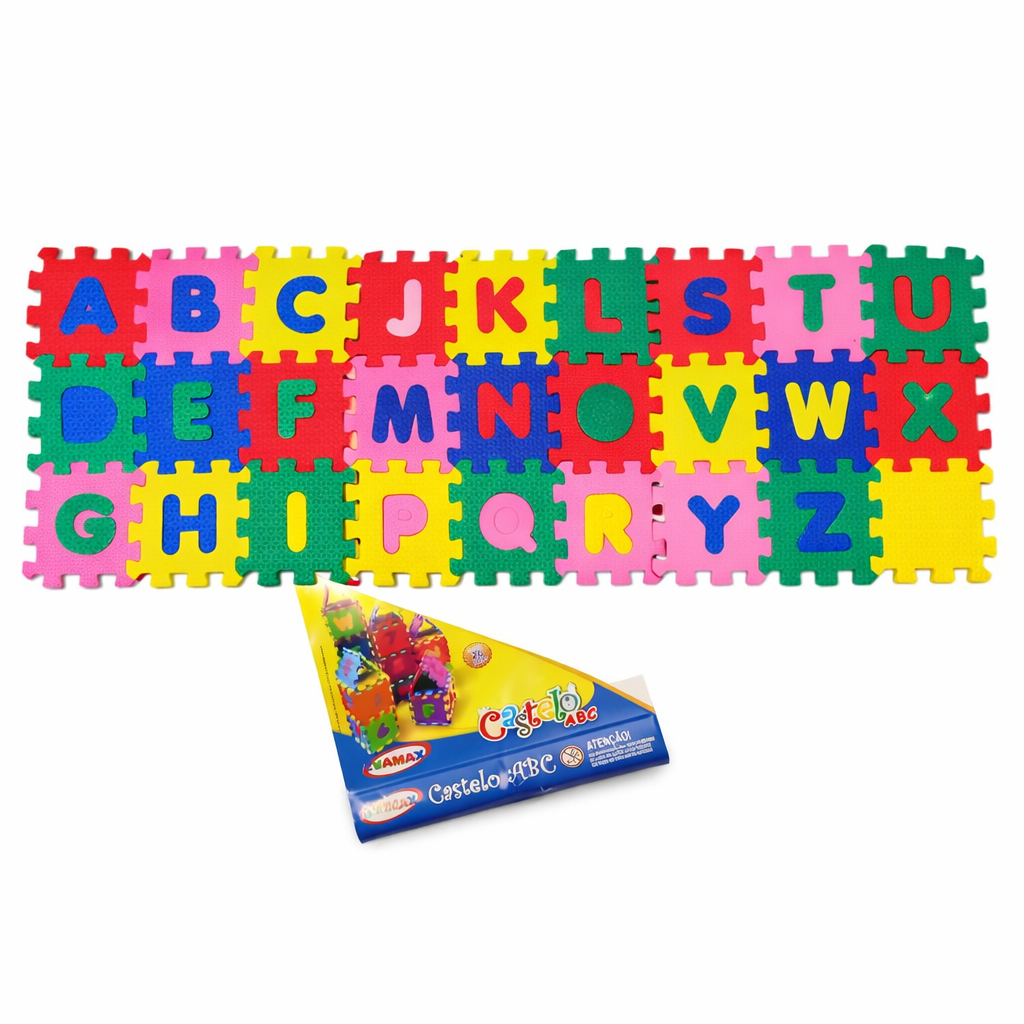 Brinquedo tapete eva  peças para crianças  alfabeto Completo com 26 peças para desmontar e montar.