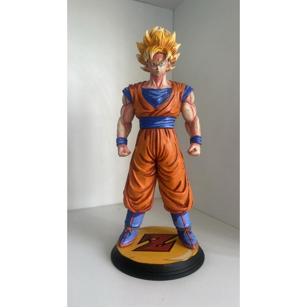 Boneco estátua Goku super sayajin ssj DBZ 25cm Estátua Action Figure Pintura Anime 2D