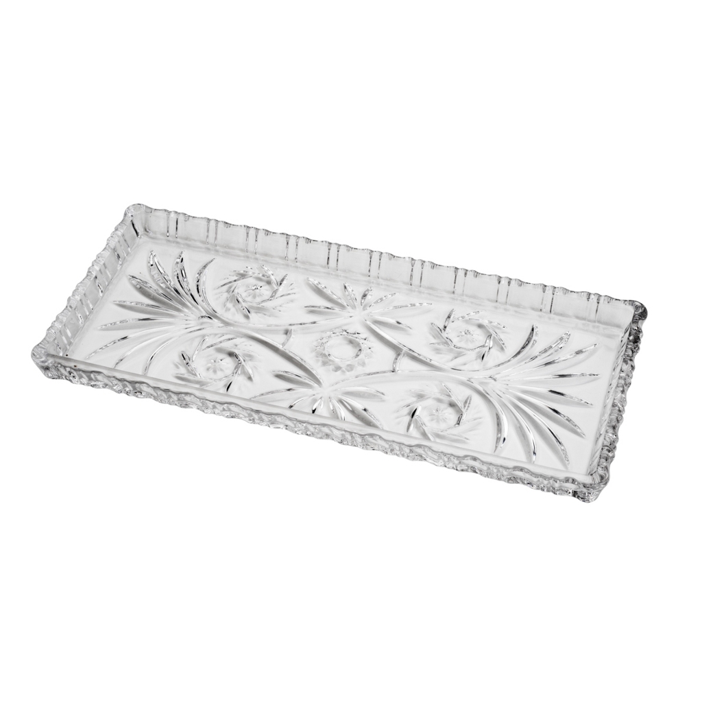 Lyor Oficial Travessa de Vidro Cristal Dragon Design Sofisticado 34x15x2,5cm - — imagem 2 de 2