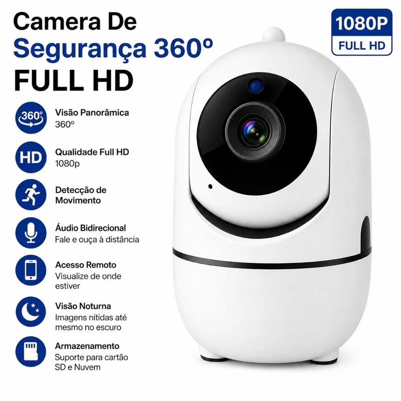 Babá Eletrônica Wi-Fi 1080p com Visão Noturna Infravermelho e Microfone — foto 2