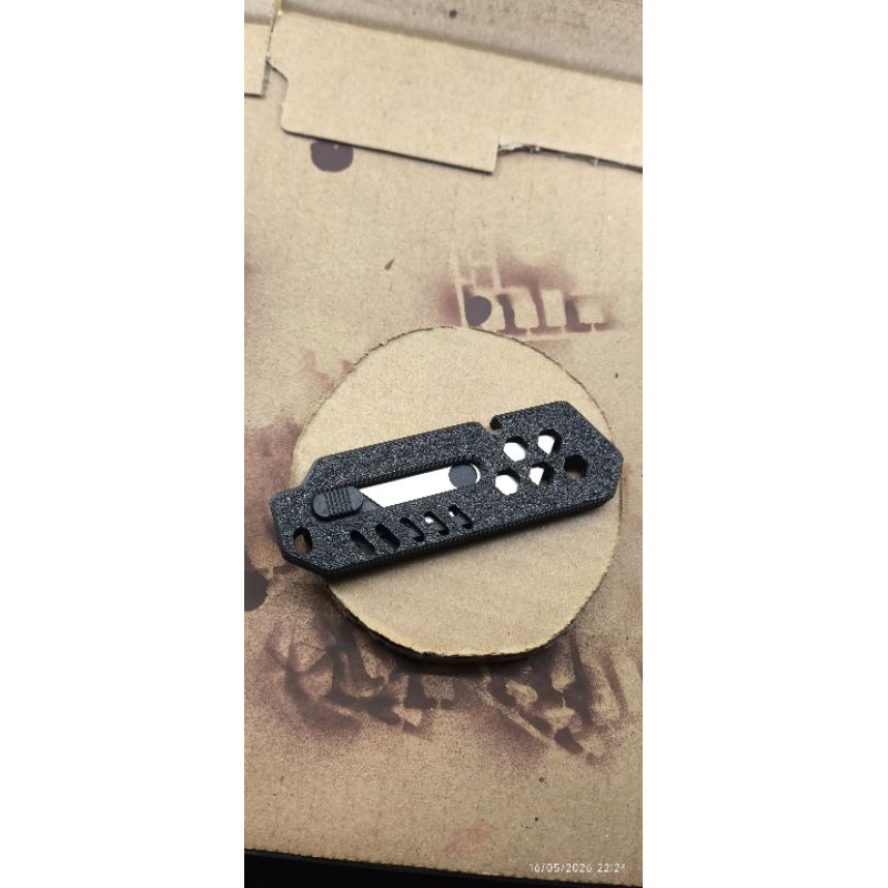 Estilete Retrátil De Bolso Preto Edc Mini Canivete Chaveiro