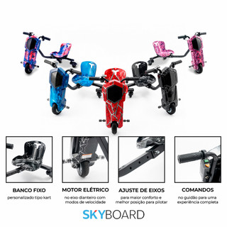 Triciclo Infantil Elétrico Drift  com Bluetooth MP3 com Bandeirinha De Alta Potência Três Velocidades Ajustáveis
