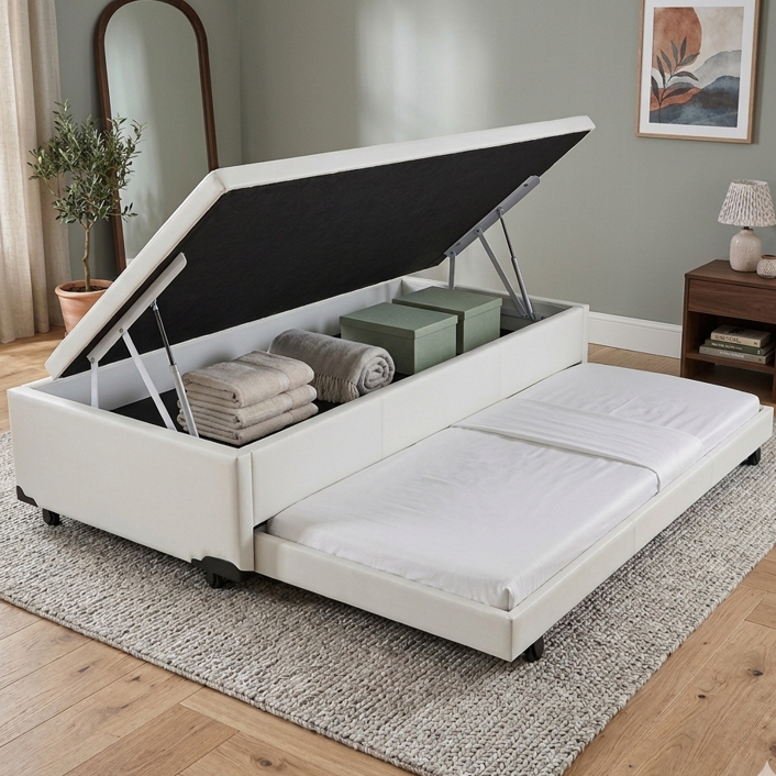 Bicama Box com Baú Solteiro Branco 78x188x44 V-Store