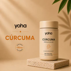 Cúrcuma 60 Cápsulas Yoha 500mg Curcumina Antioxidante Suporte Articular Camila Loures