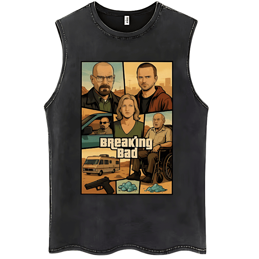 Camiseta Regata Machão Breaking Bad Design estilo 100% Algodão Adulto Masculino Camisa Cavada Academia Unissex