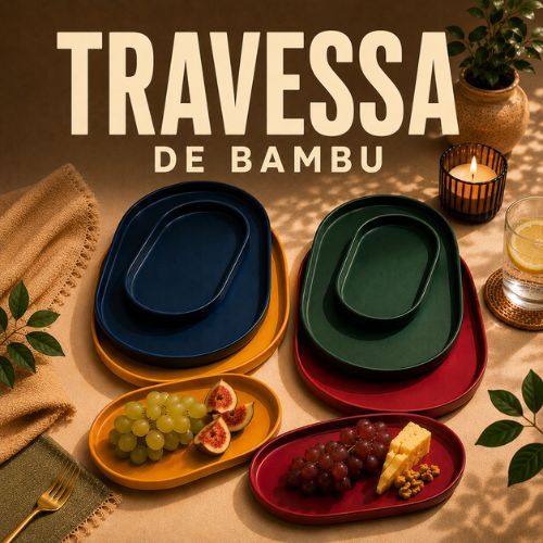 BANDEJA TRAVESSA DE BAMBU ECOLÓGICA OVAL