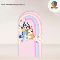Capa de Painel Vertical Bluey e Bingo Arco Íris c/overloque e Romano c/ elástico FACE ÚNICA