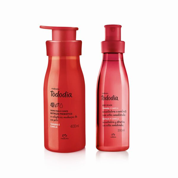 Kit Tododia Tâmara e Canela Natura: Hidratante 400ml + Body Splash 200ml