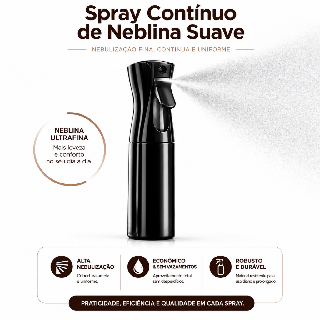 Borrifador Spray Névoa Fina 200ml Profissional Cabelo Plantas Limpeza Casa Escritório Salao de Beleza Carro