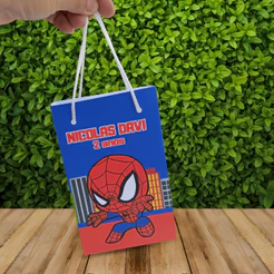 Sacolinha Surpresa Personalizada HOMEM ARANHA BABY CUTE - Lembrancinha para Festa (PEGUE E MONTE)