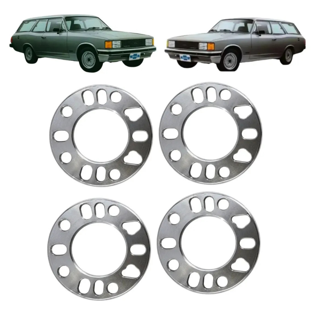 Kit 4 Espaçador 7mm Alargador Roda Caravan 5x114,3 4e5 Furo