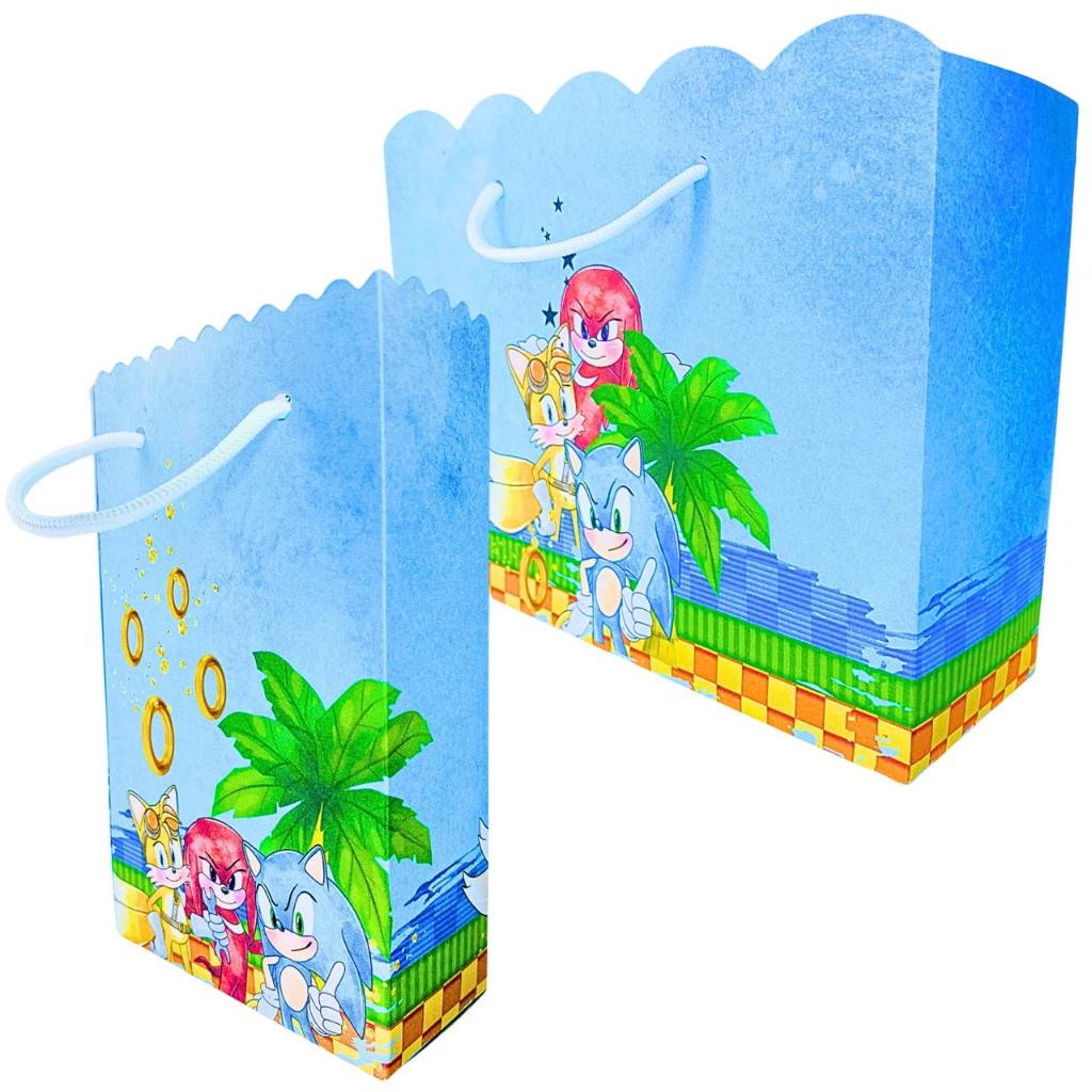 Sacolinha Personalizada Sonic e Seus Amigos Sacolinhas para Lembrancinha de Aniversário Infantil Sacolas Envio Rapido