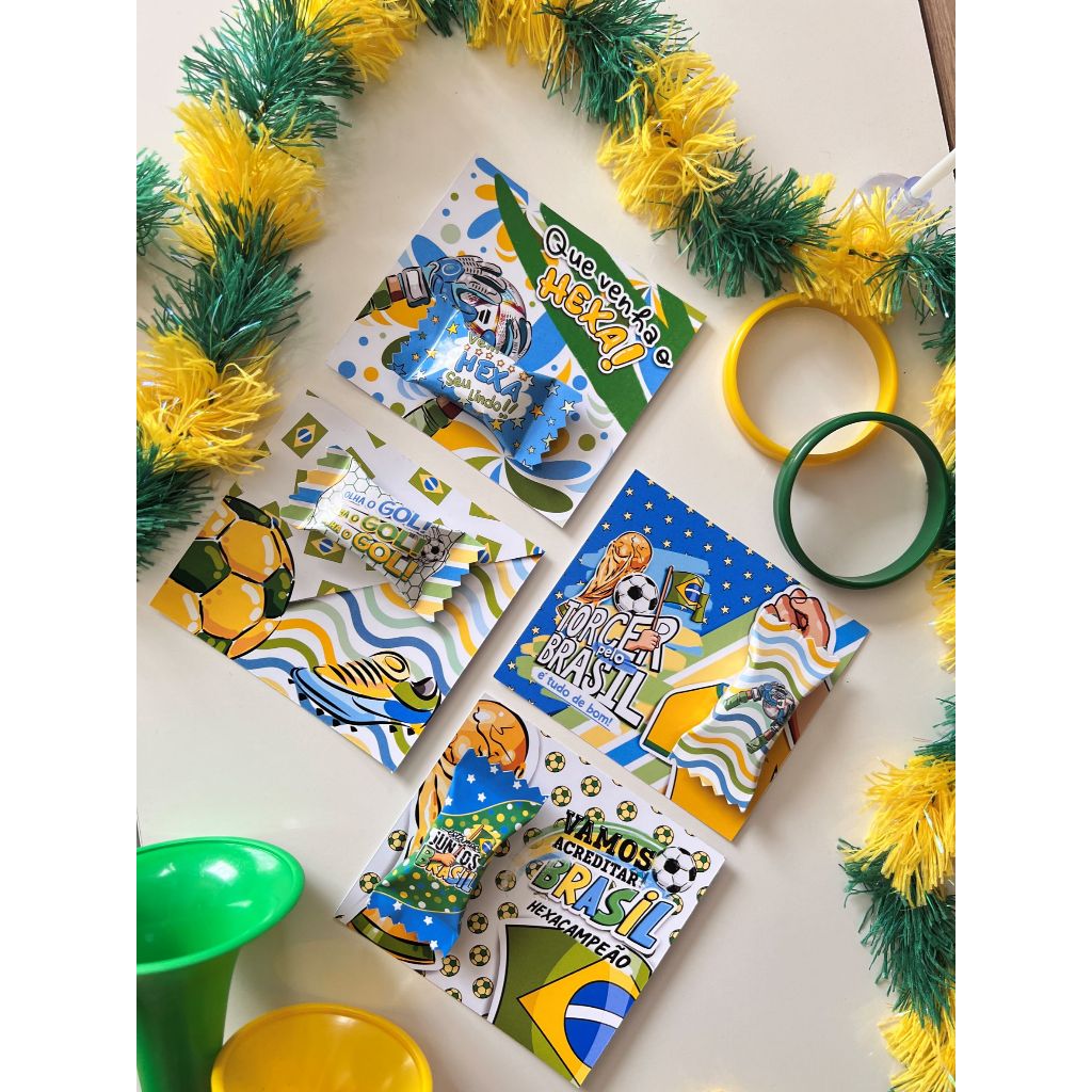30 card com balinha copa do mundo Brasil seleção brasileira futebol