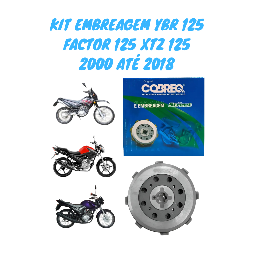 Imagem Kit Embreagem Completo Yamaha Ybr Xtz Factor 125 2008 até 2018 Original Cobreq