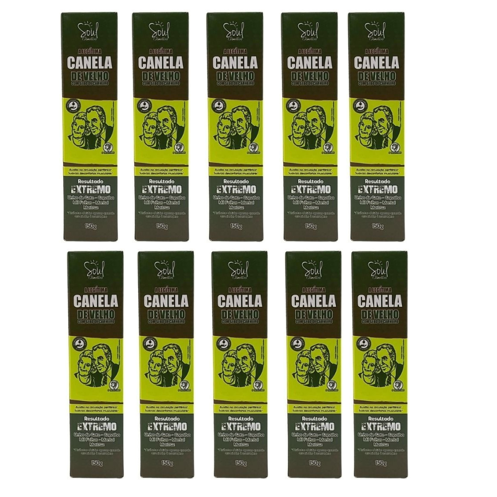 Kit 10 Unidades Pomada Soul A Legitima Canela de Velho com Sebo de Carneiro 150g