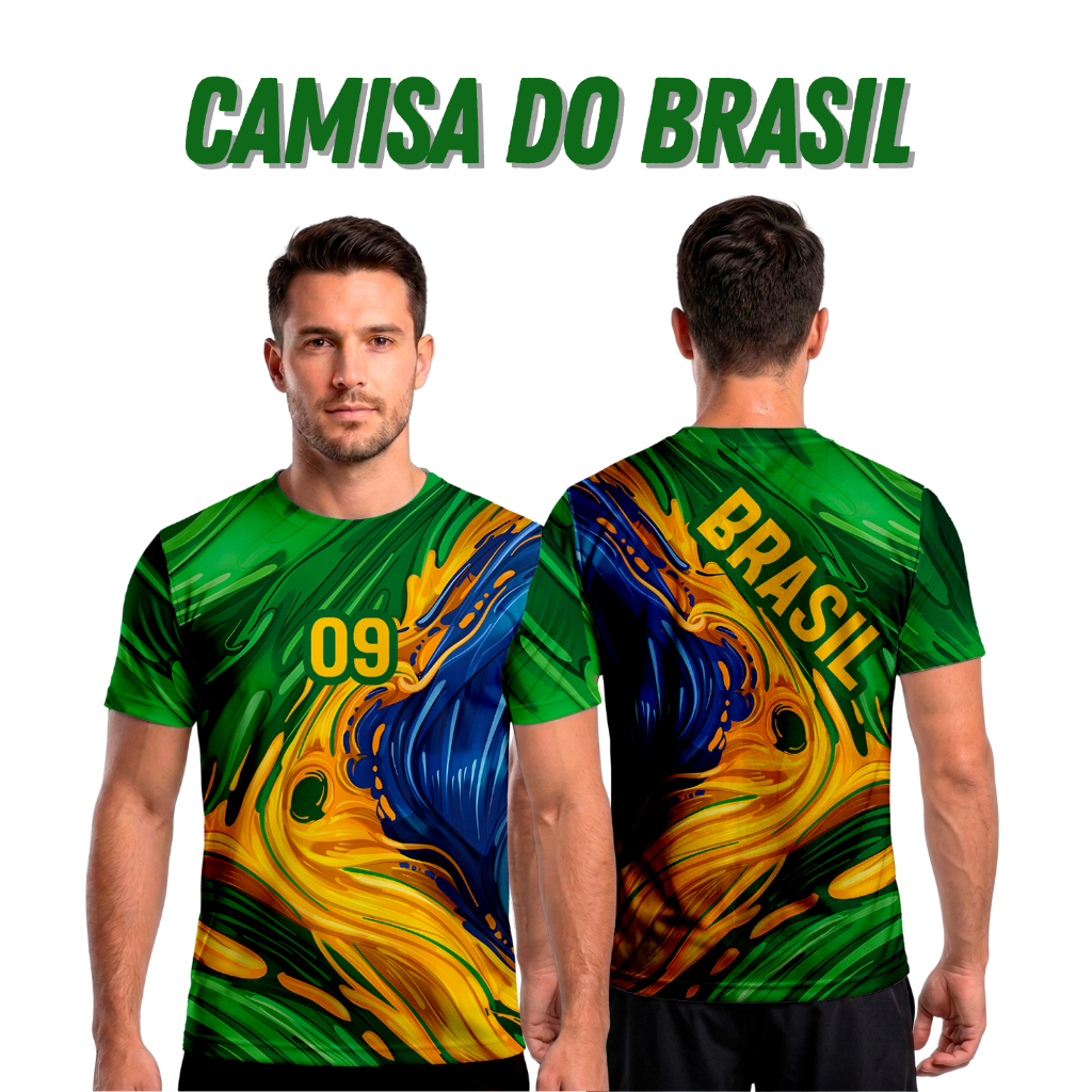 CAMISETA BRASIL ESPORTE DRYFIT MASCULINA DO G1, G2 E G3 PLUS