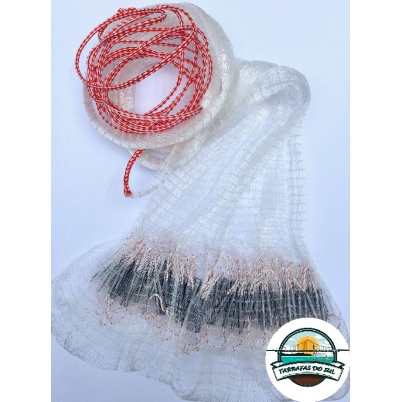 Tarrafa  De Pesca Lambarizeira 20Metros Malha1.2 Fio 0.25 Altura2.50.