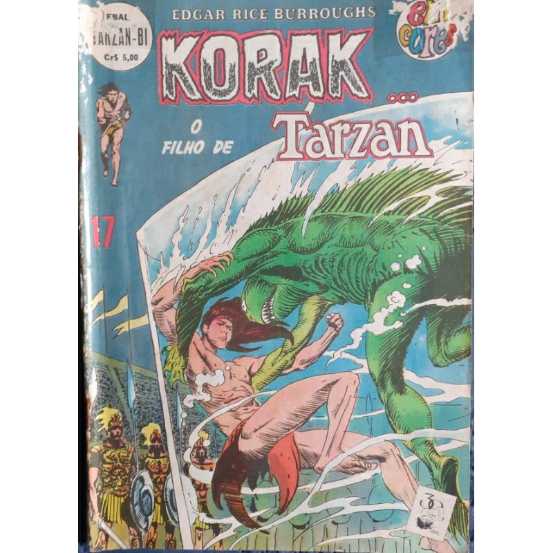 Korak, O Filho de Tarzan Cores N° 17 - O Homem Peixe ( Ebal-1976 ) GIBI RARIDADE