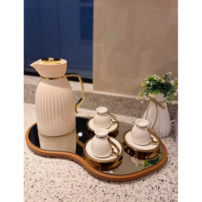 Bandeja Espelhada GRANDE Decorativa Orgânica Multiuso - Para Mesa Sala de Jantar, Bebidas, Bar