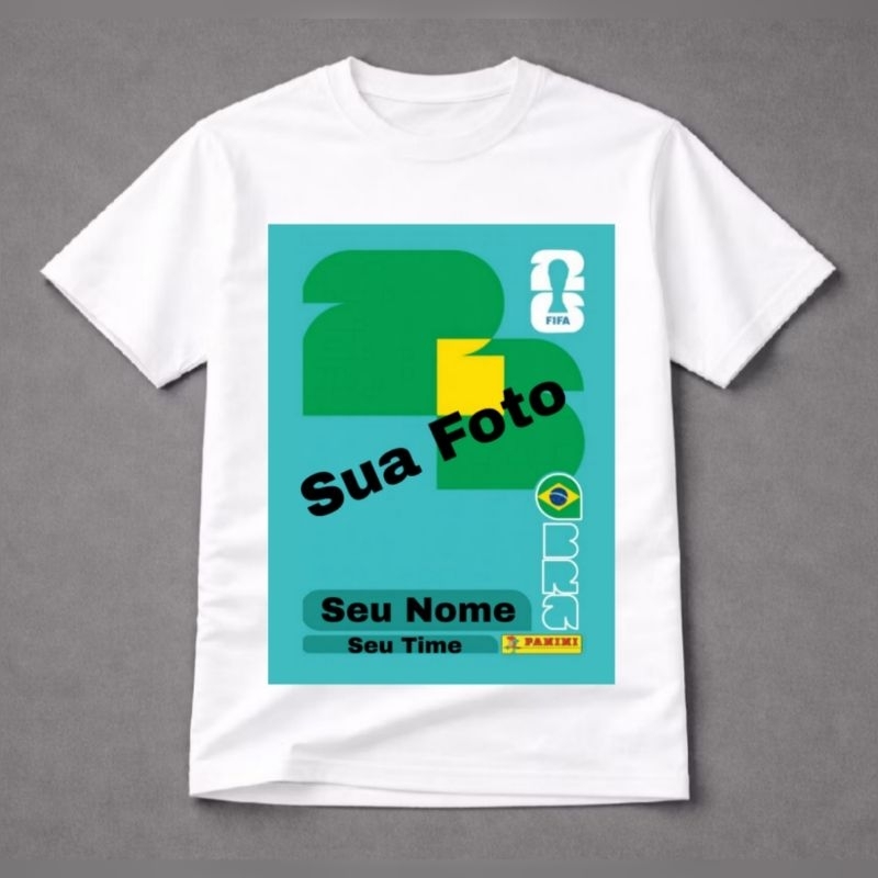 🇧🇷 Camisa Personalizada Brasil – Estilo Figurinha da Seleção Brasileira, Camisa do Brasil, Camisa da Seleção Brasileira