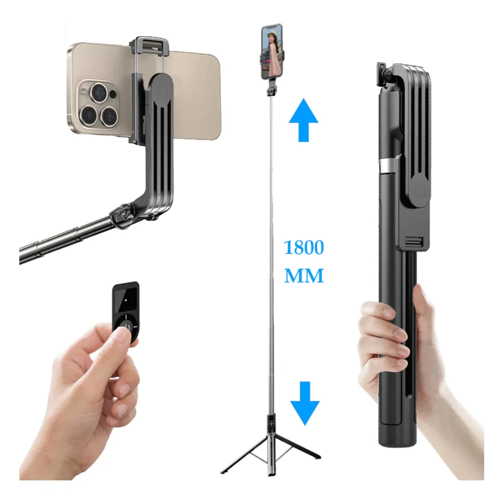 1.8M/2M Tripé Inteligente Tripé Estável 360° para Celular Selfie Stick