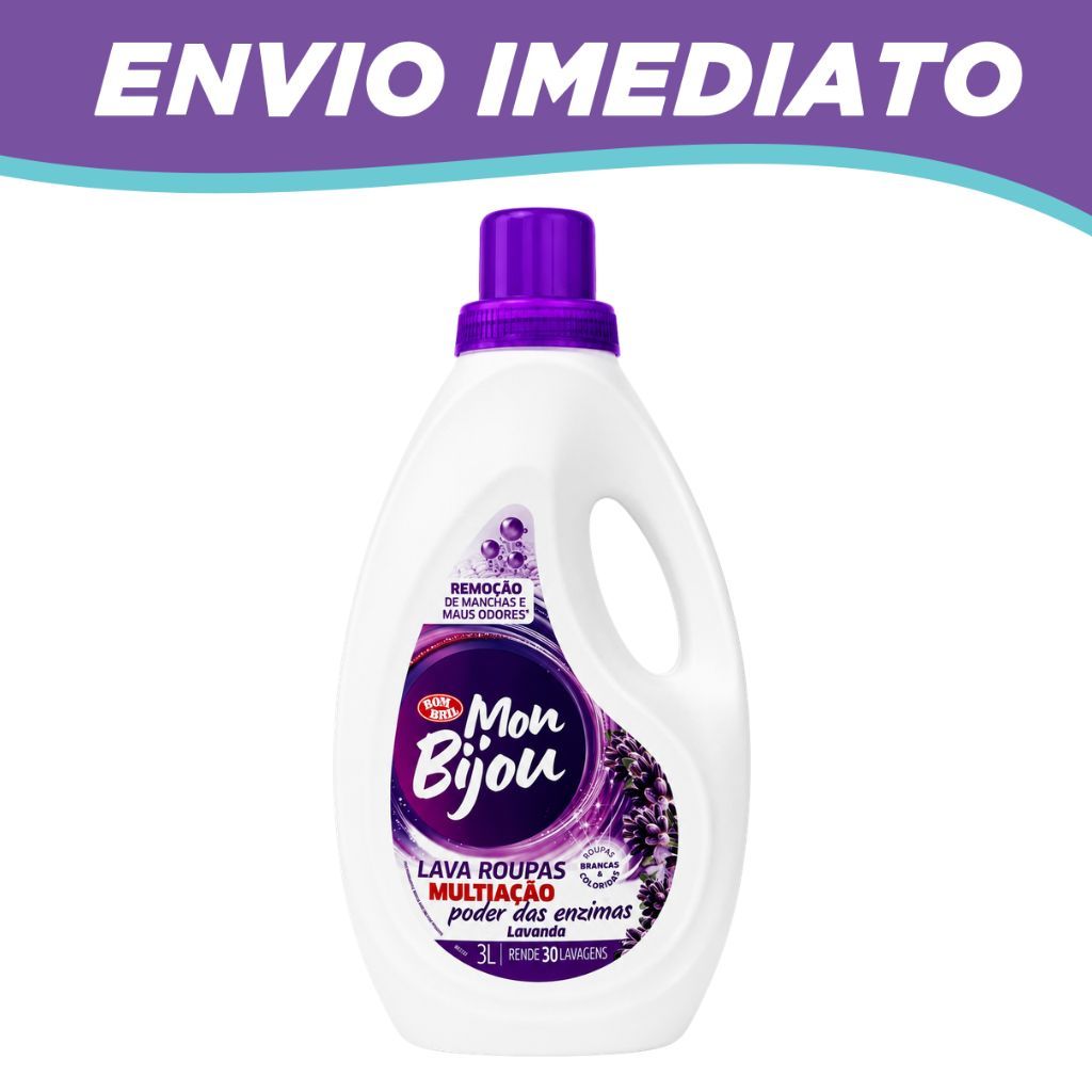 Sabão Lava Roupas Líquido Mon Bijou Multiação Lavanda 3l