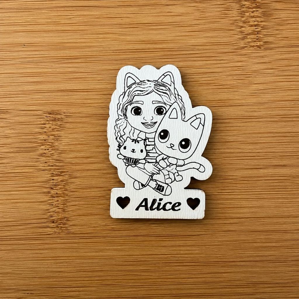 Kit Imãs de Geladeira Casa Mágica Da Gabby Personalizado MDF Festa Infantil Menina Gabby Cats