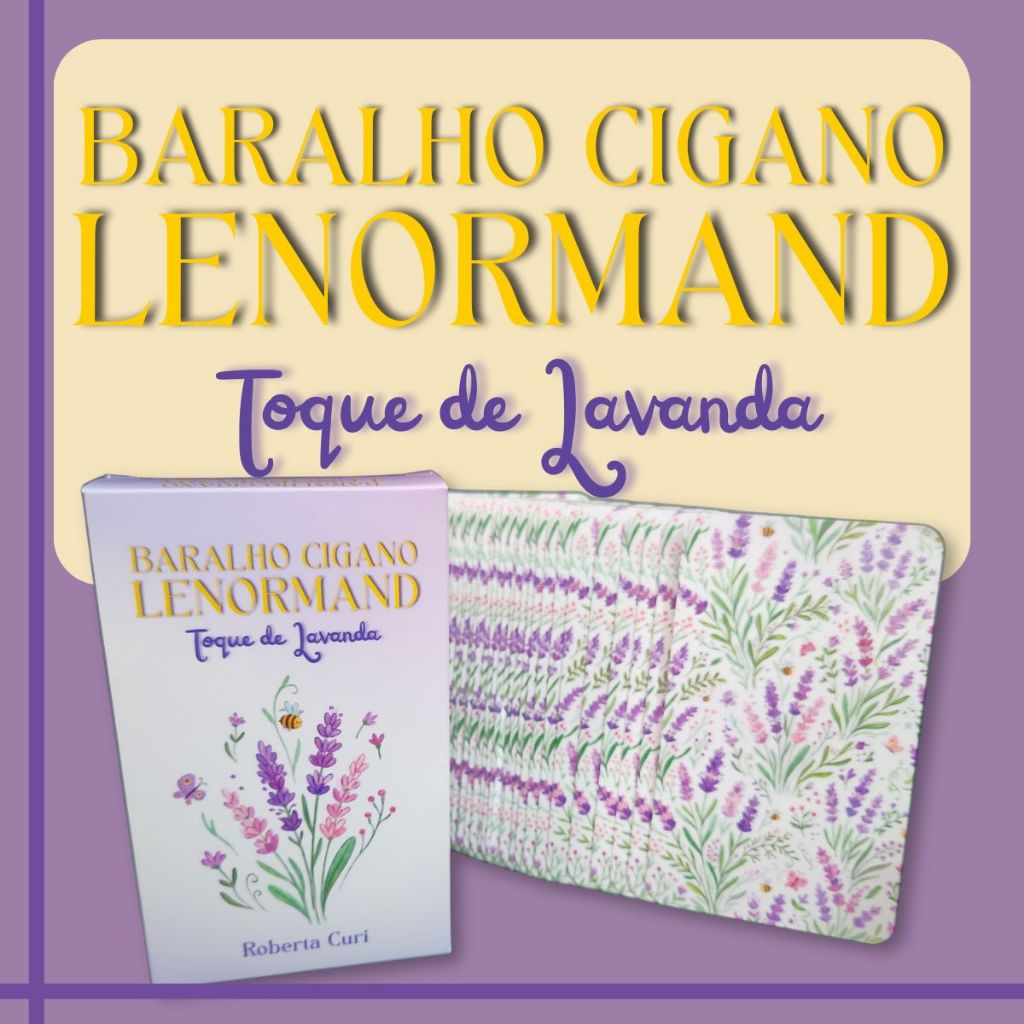 Baralho Cigano Lenormand Toque de Lavanda 36 Cartas + Manual Digital (Artesanal Premium)