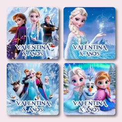 Adesivos Personalizados Frozen para Balde de Pipoca e Sacolinhas | 20 ou 30 Unidades