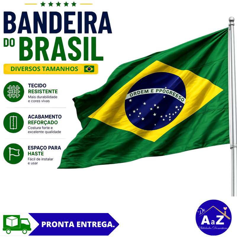 BANDEIRA DO BRASIL | TORCIDA COPA DO MUNDO | DIVERSOS TAMANHOS | TECIDO RESISTENTE | PRONTA ENTREGA