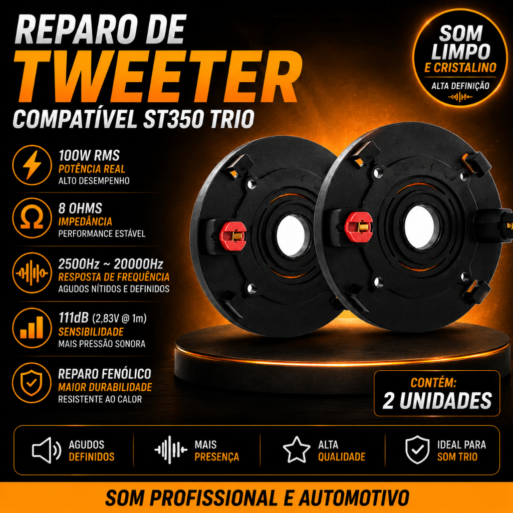 2 Reparo Super Tweeter compativel Selenium St350 150w Rms 8 Ohms