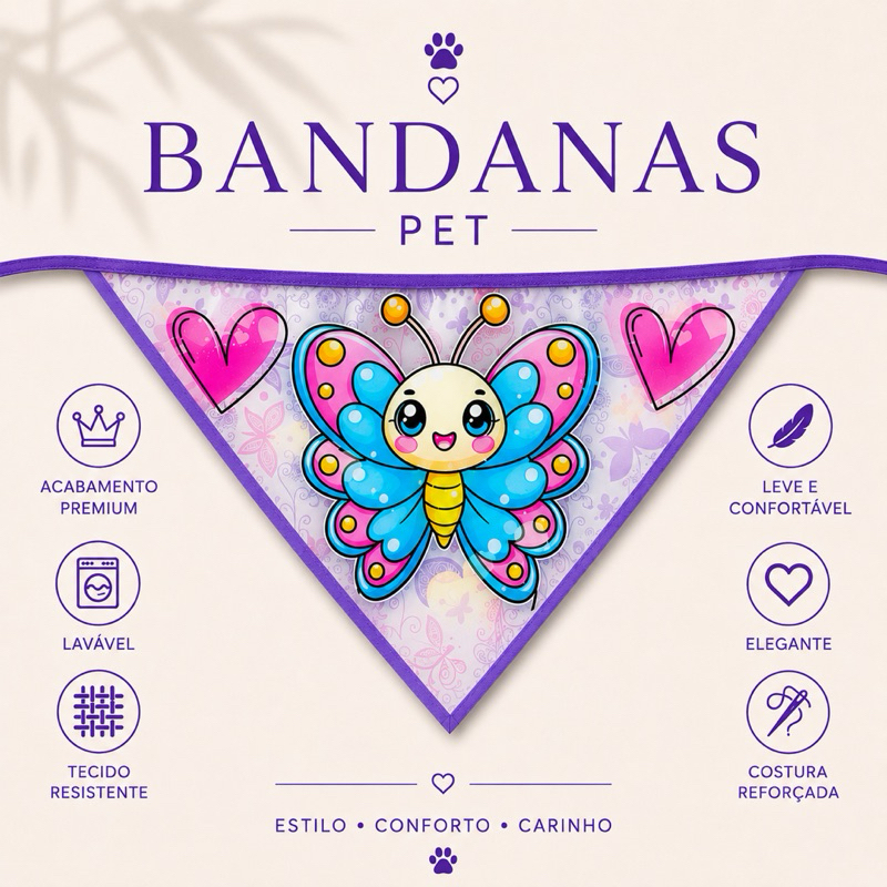 Bandana Pet Premium Fêmea Para Pet Shop Banho e Tosa | Envio Imediato