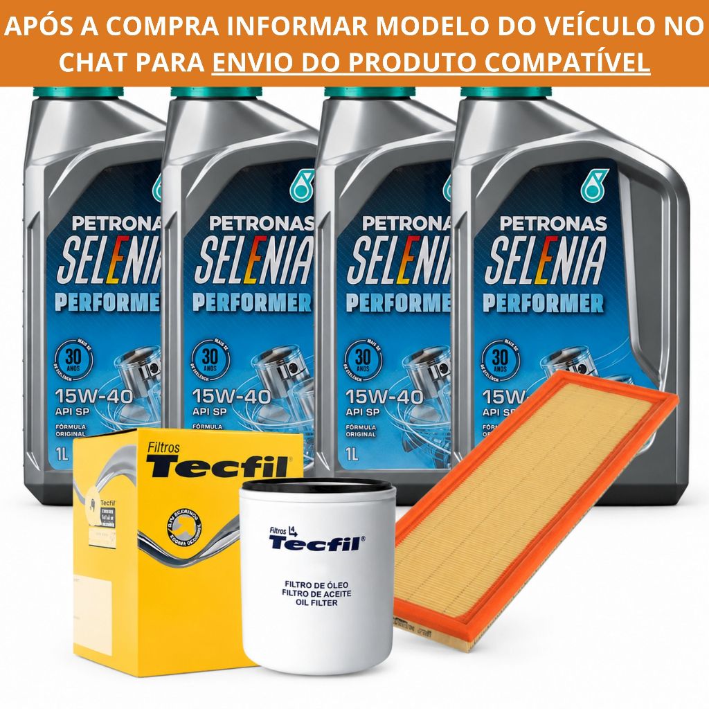 Kit 4L Oleo Selenia Performer 15W40 API SP Semissintetico + Filtro de Oleo e Filtro de Ar
