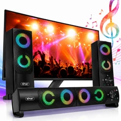 Caixa de Som Knup KP-6040 2.0 USB Subwoofer LED para PC Notebook Alta Potência