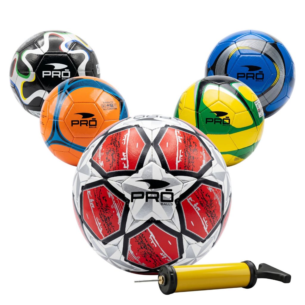 Kit 5 Bolas de Futebol com Bomba Futsal para Jogo e Treino Copa do Mundo Campo Society Quadra