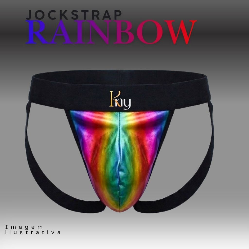 cueca Jockstrap Tanga Rainbow Lgbt Esportiva Intima Exclusiva Fetiche Cavada Sensual Arco Íris
