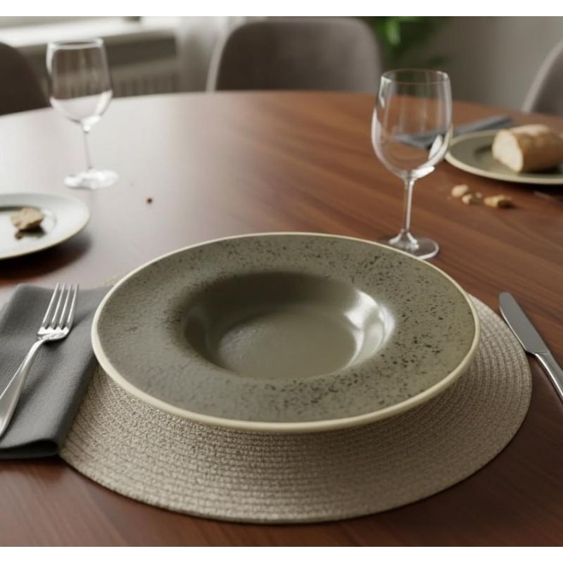 Prato de Massa (Risoto) Refratário Piatto Vintage 28,6 cm| Cerâmica Artesanal.