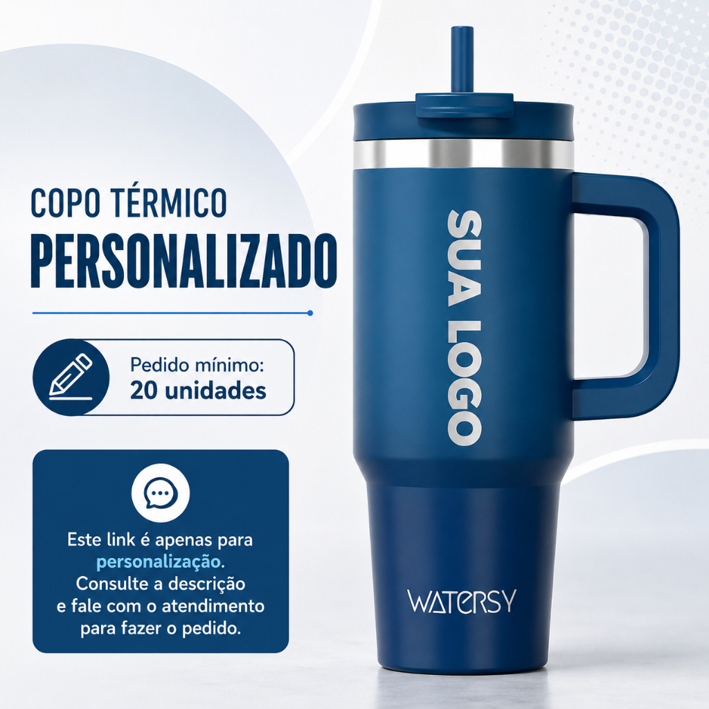 Watersy Copo Térmico 900ml/1200ml Garrafa Térmico com Inox Canudo(Link Para Personalização)