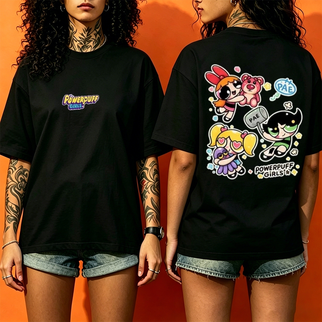 Camiseta feminina oversized Blusa meninas poderosas 100% algodão academia,P-G3