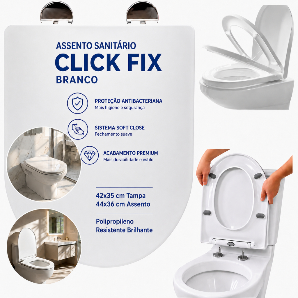 Assento Sanitário Deko Soft Close Com Amortecedor Click Serve Eternit Levanzo Iniqua Labaza Campana Jacarta
