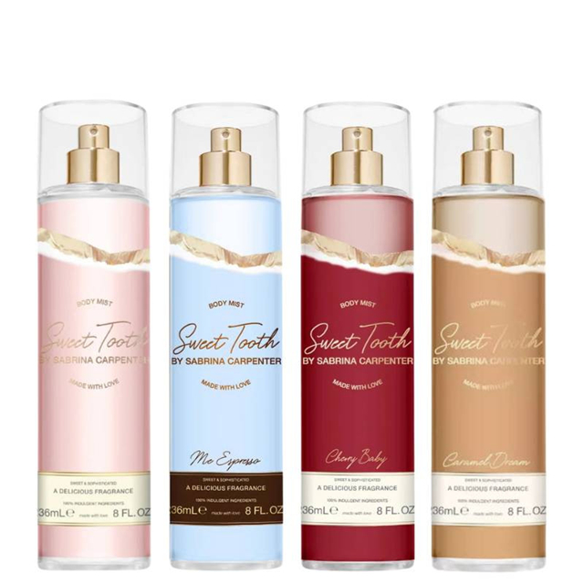 Body Splash Sweet Tooth e Caramel Dream de Sabrina Carpenter 236ml Doce Baunilha Caramelo Gourmand Alta Fixação