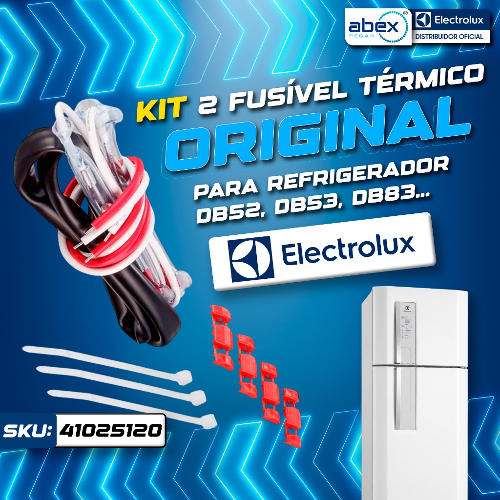Kit Fusível Térmico Electrolux DB84 DF51 DF52 DF80 DF82 DFN52 IF53 TF56 70008907 41025120 Original