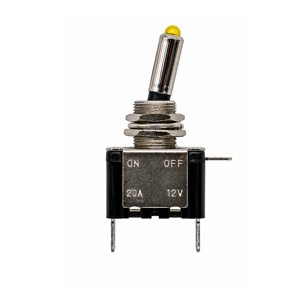 Chave Botão Caça Liga/Desliga ASW-07D Tic Tac 12V 20A LED Amarelo 3t