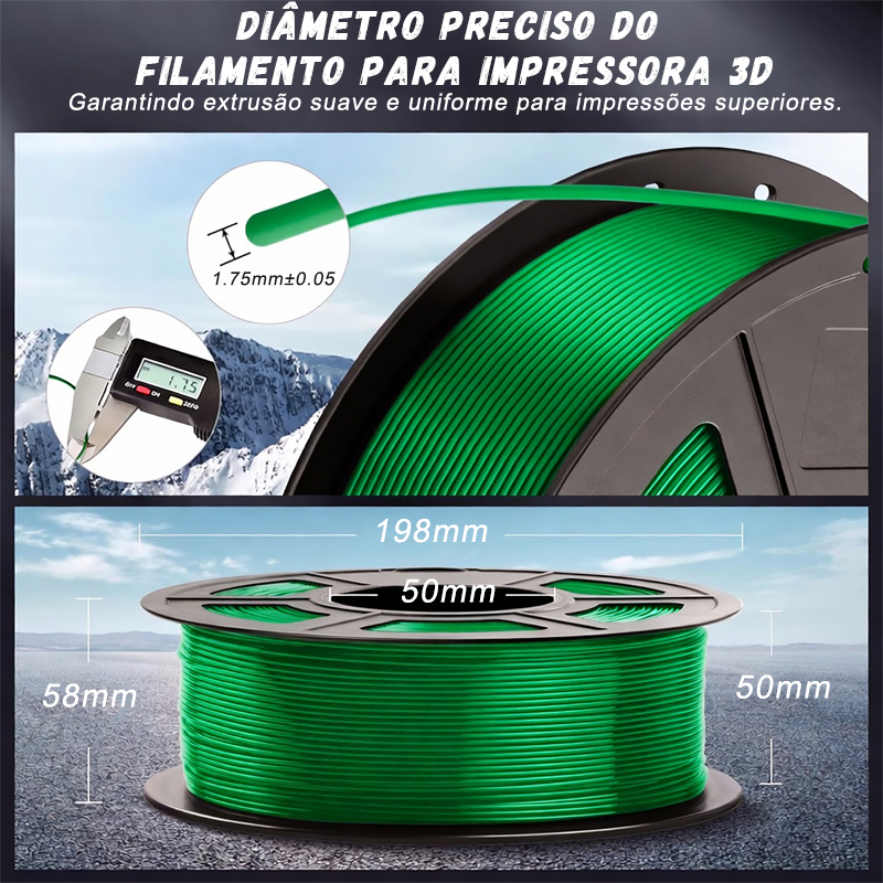 Filamento PETG e PLA 1,75mm 1kg p/ Impressora 3D,Alta Resistência e Brilho Profissional,Várias Cores — imagem 2 de 2