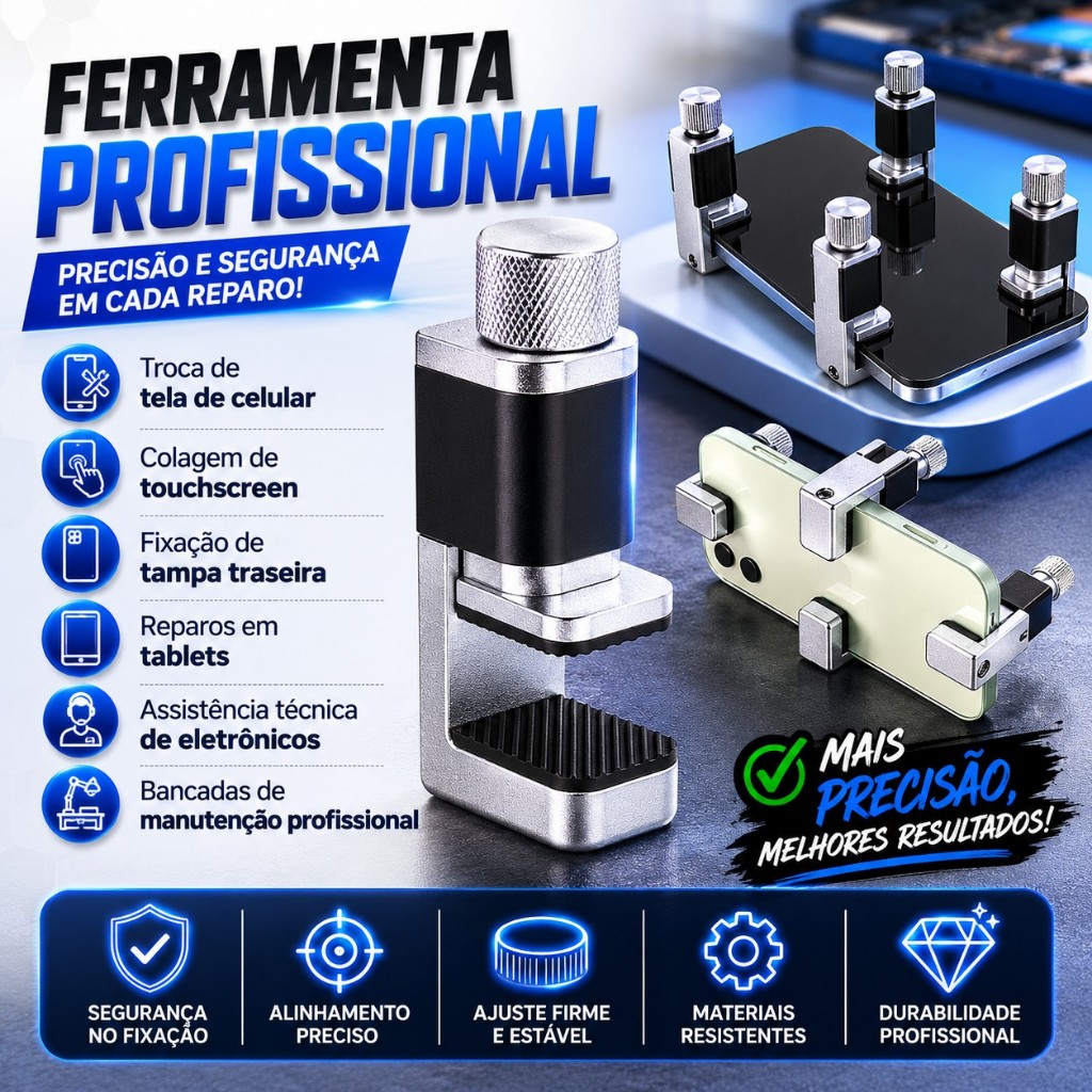 Fixador Prendedor Tela LCD Celular Ajustável Grampo Universal Manutenção Display Touch Exbom