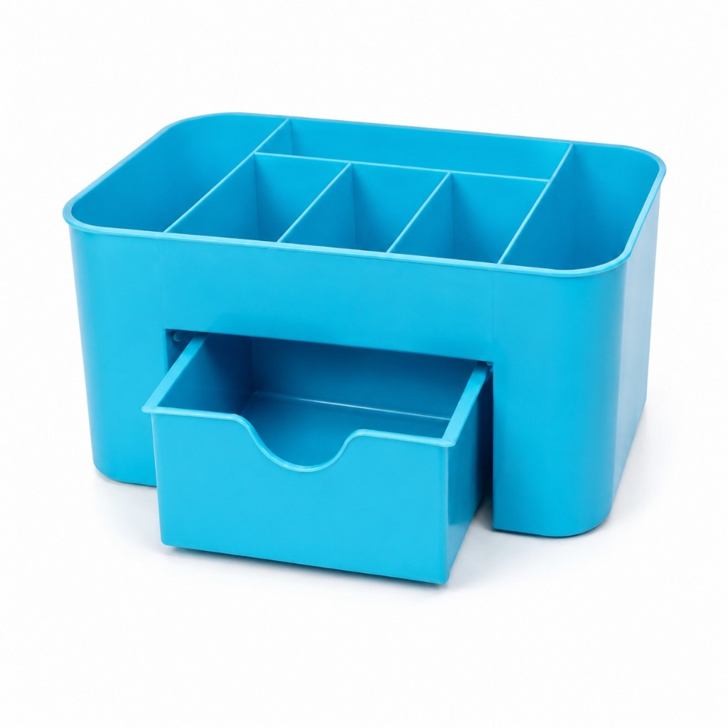 Porta Maquiagem Verde Tiffany Com Gaveta Landh's Organizador Batom Pincel Skincare Multiuso Banheiro