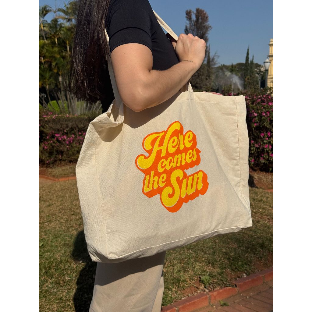 Bolsa Ecobag Sacola Grande em Sarja Algodão Cru - Diversas Estampas — imagem 2 de 2